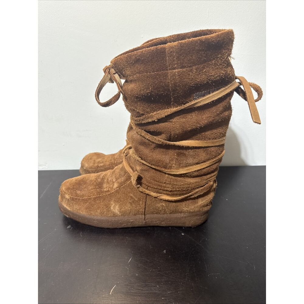 Steger Mukluks Quetico Boots WMN Sz 9 Chestnut full grain leather wool liner - Picture 4 of 7
